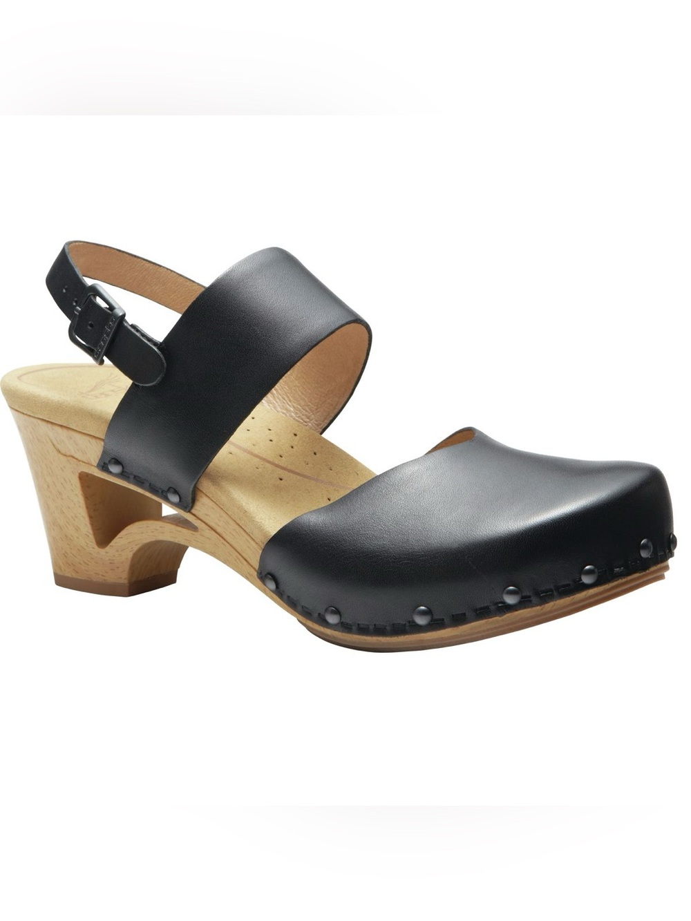 Dansko Black Leather Thea Clogs size 38